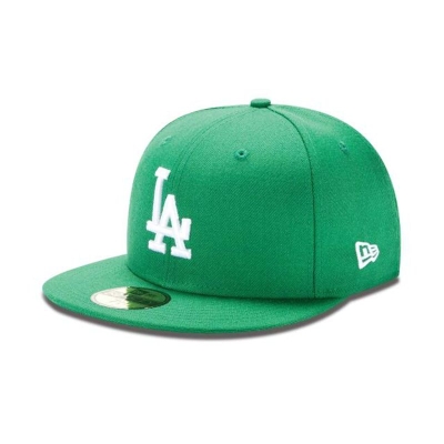 Green Los Angeles Dodgers Hat - New Era MLB MLB Basic 59FIFTY Fitted Caps USA0597316